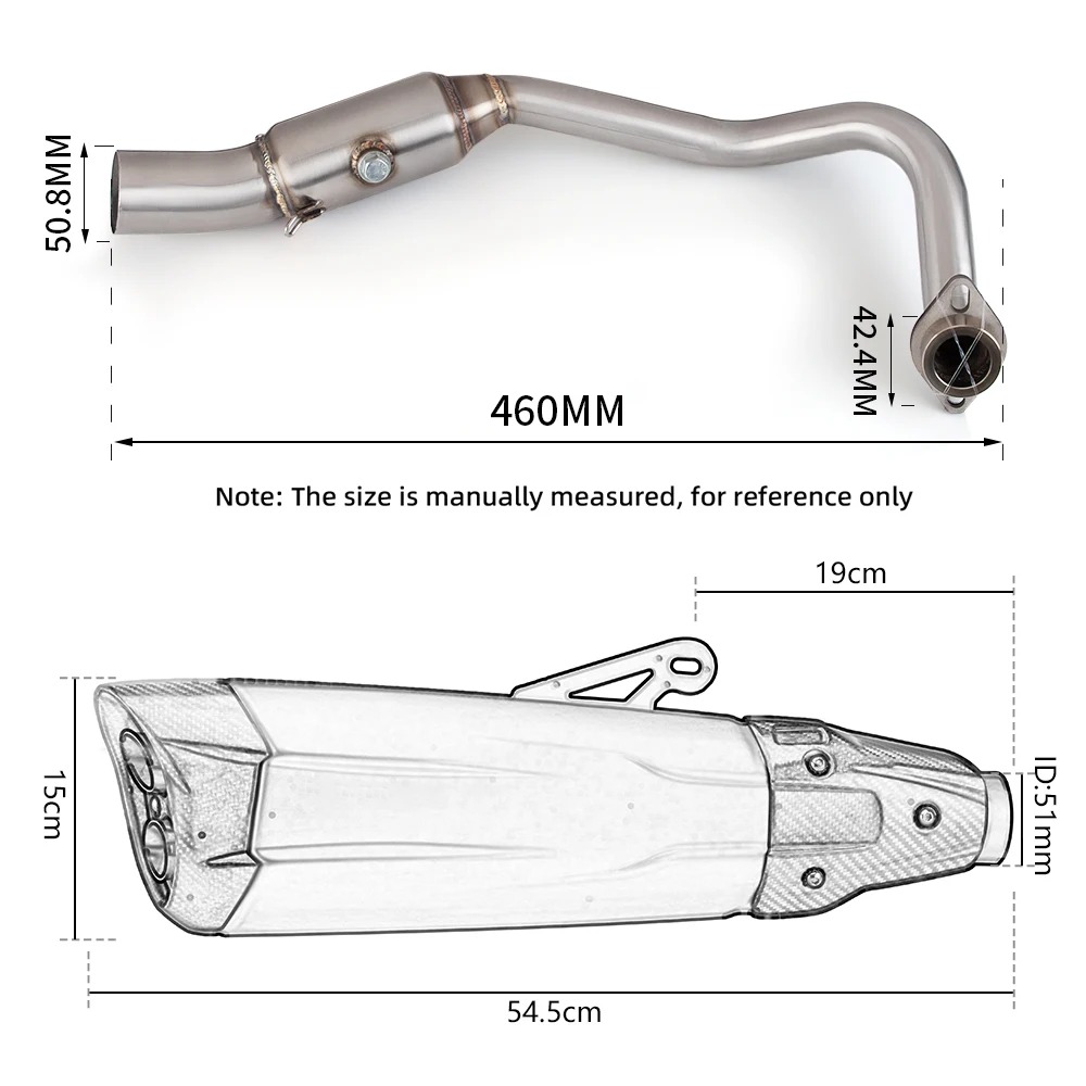Complete Exhaust System for 2018-2020 Moto Motocross XMAX300 XMAX 300 XMAX250 Front Tube Modified Exhaust New Condition